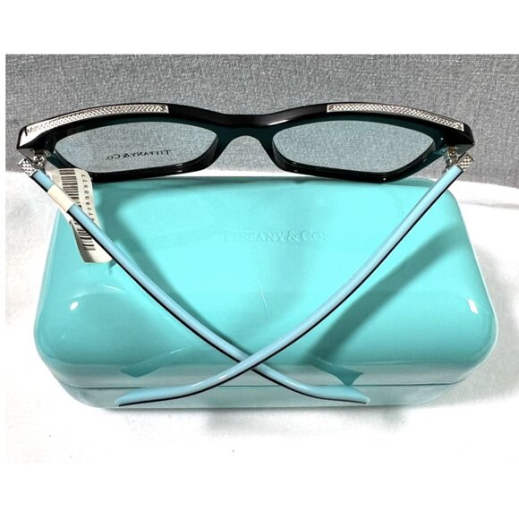 Tiffany & Co. Eyeglasses TF2167 8001 Black Blue 54mm Cat Eye Frame Italy Case - Picture 5 of 8